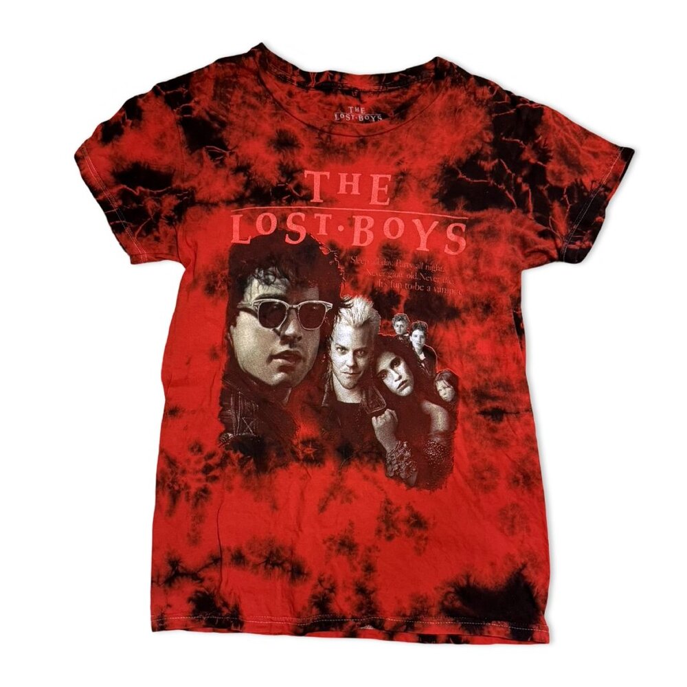 Retro Black and Red The Lost Boys - Vampire Movie Graphic T-Shirt - Size XS